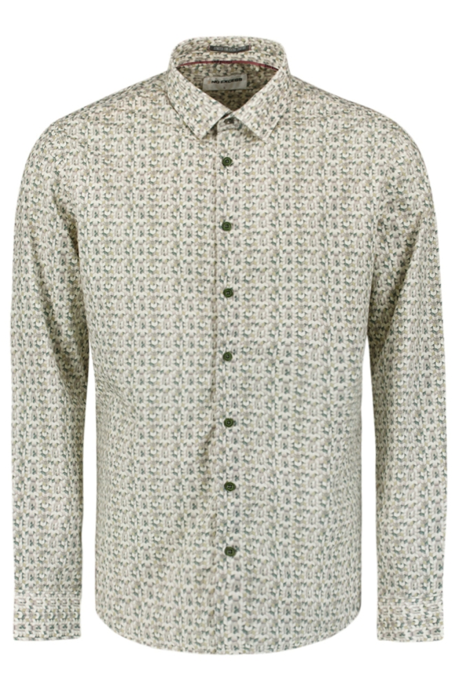 STRETCH SHIRT MET PRINT 29450708 052 DARK GREEN
